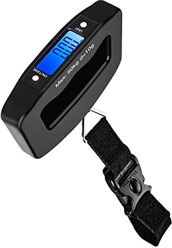 ProBytes Digital Luggage Weighing Scale - Precise Measurement, 10 Grams to 50 Kg / 110 Lbs, Tare Function, LED Display, Buckle Strap, Easy Grip Handle, 2 x AAA Bat, Carry on/Cabin Baggage/Suitcase