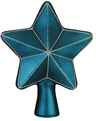Inge-glas Baumspitze Stern Petrol 17cm Glas Tannenbaumspitze Weihnachten Winter Baumspitze Weihnachtsbaumschmuck