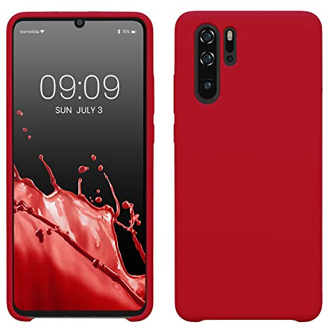 kwmobile Cover per Huawei P30 Pro Custodia - Back Case per Smartphone in Silicone TPU - Protezione Gommata - red cherry