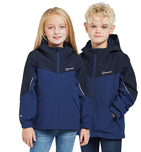Berghaus Kids' Stokesley 3-in-1 Jacket with Fleece Midlayer, Hood & Reflective Detailing, Waterproof & Warm Raincoat for Boys & Girls, Walking, Hiking & Outdoor Recreation, 10'000mm HH