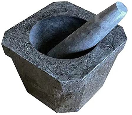 ONOTEC Set de mortier et de pilonage, Pilier de Granit Robuste et mortier, mortier et setle