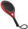 XQMax - Raqueta Thunder Padel 2.0 Negro/Rojo, para principiantes + muñequera, forma redonda + punto dulce, carbono, fibra de vidrio y espuma