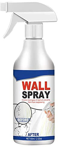 Hehimin Peinture aérosol de réparation murale de 60 ml, peinture à base d'eau, peinture blanche qui couvre les taches, scellant la peinture de plafond, détachant pour mur et plafond, pour fissures