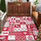 CAROMIO Maschinenwaschbarer Teppich für Schlafzimmer, Innenbereich Überwurf Teppich Weihnachtsbaum Schneeflocke Dekorativer Wohnzimmerteppich, Rot 120 x 170 cm