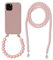 FIFTHAVE Chain Beads Mobile Phone Chain Mobile Phone Case for iPhone 14 Pro Max with Pearl Bracelet, Necklace Case with Cord Protective Lanyard Case Pearl Shockproof TPU Cover for iPhone 14 Pro Max