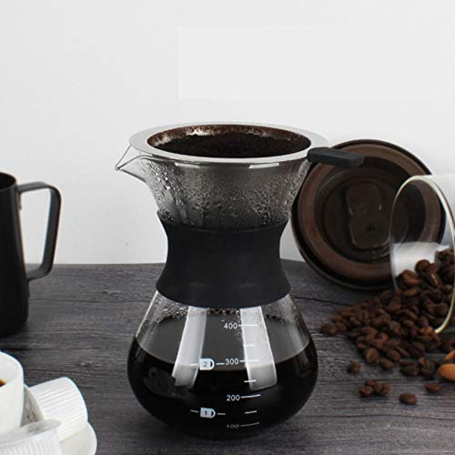 Kaffeemaschine Kanne, Ersatz Glaskaraffe luftdicht Cold Brew Eiskaffee Maker und Tee Infuser mit Auslauf Brühglas Karaffe mit abnehmbaren Edelstahlfilter Kaffeemaschine Topf