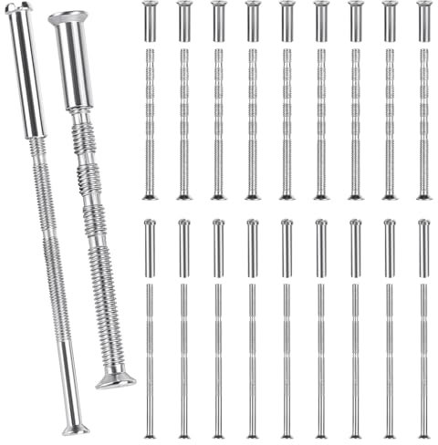 Sinofort 34Pcs Door Fixings - M3/M4 Screws & Sleeves, Adjustable Bolts for Handles & Drawers