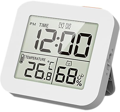 OurLeeme Digital Shower Clock with Large LED Clear Display,Bathroom Clock Monitors Temperature in C/F and Humidity Countdown Function Bathroom Clock for Shower Cooking 1
