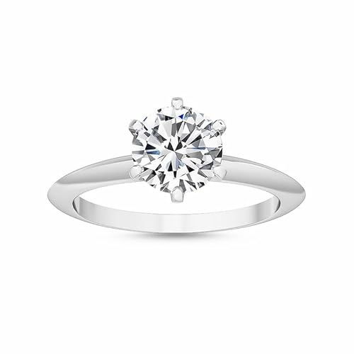 CUSTOMIZE JEWEL GIA/IGI 0.70 Carat Natural Earth Mined Diamond Engagement Ring with Knife Edge in 14k White Gold for Women, H-SI Gem Natural Diamond 14K Gold, Gem Natural Diamond 14K Gold Gemstone,