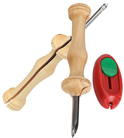 HERCHR Aguja De Fieltro Punch Set, Punch Kits De Bordado De Aguja, Bordado Punch Aguja De Coser Aguja De Fieltro Punch Set Mango De Madera Bordado DIY Artesanía Costura Applique Embellecimiento