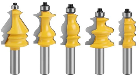WZFC 5-teiliges CNC-Linien-Set Für Gehäuse Und Sockelformung, Fräser, Holzbearbeitungsfräser, Fräser,12,7 Mm Schaft