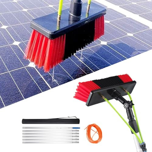 Wassergespeistes Stangen-Set, Solarpanel-Reinigungsbürste und Stange, Außenfenster-Reinigungsstange, Teleskop-Bürsten-Set für die Reinigung von Photovoltaik-Panels, LKW-Fenster