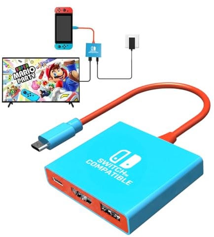 Switch Dock Switch Docking Station for Nintendo, Portable Switch TV Adapter Support 4K/60HZ Switch TV Dock Mode Compatible Steam Deck/Switch OLED, Switch Travel Dock with HDMI2.0 USB3.0 Port