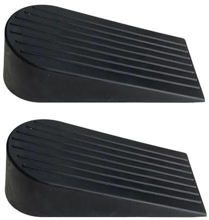 Extra Large Door Wedge, 2 Pack Rubber Door Stoppers, Durable Doorstop for Home Office Bedroom (Black)