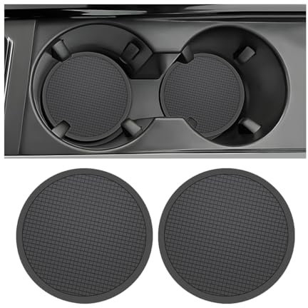 Adunsiaoto 2 Pieces Anti-Slip Silicone Auto Insert Cup Mat, Vehicle Travel Auto Anti Slip Silicone Cup Holder Mat, Non-Slip Vehicle Cup Mats for Women and Men for Most Cars Trucks(68mm)
