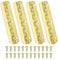 PATIKIL Mini Charnière de Piano 65 x 12.5mm, 4 Pcs Mini Charnières de Boîte à Bijoux à 90 Degrés avec Vis pour Boîtes à Bijoux en Bois, Doré