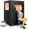IvyBess Sauna portatile aggiornata per la casa, sauna a vapore portatile, sauna personale, scatola di sauna con vapore da 1000 W 2,6 l, 88,9 x 88,9 x 129,5 cm, nero