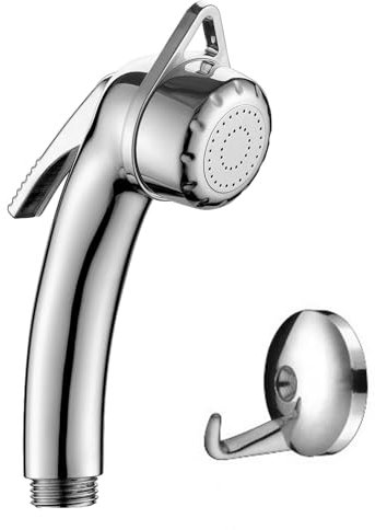 High Pressure Shower Head,1/2 Thread Chrome Trigger Handheld Shower Head with On Off Button,Shower Head Universal Bath Shower Fil-TER for Baths,Hair Salons,Pet Cleaning