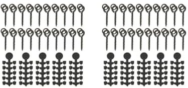 Mealoodiousmusea 2 Set 20 Stück Hakenstopper Stop Angeln Zubehör Spinner Schnellwechsel Swivel Rigs Tackle Rig Fittings Ausrüstung Circular 001, schwarz, runder Ring