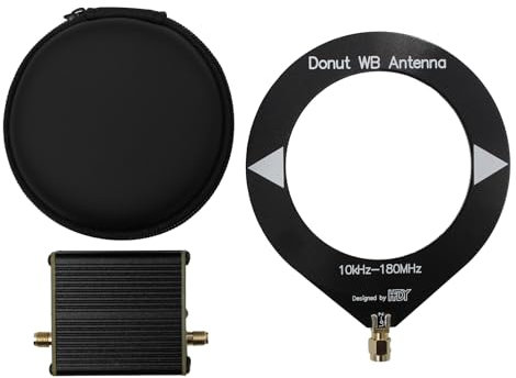 Pluuttiem Mini-Loop-Antenne, Verstärker mit Hoher Impedanz, 10 kHz–180 MHz, mit Konverter mit Niedriger Impedanz für Radio Walkie Talkie SDR, Langlebig, Einfache Installation