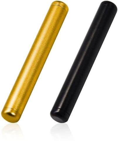 2Pcs Joint Hülle Geruchsdicht Metall 11cm Joint Case Joint Box Joint Tube Joint Aufbewahrung Joint Hüllen Versiegelt und wasserdicht Clean Design für Tragentransport (Gold,Schwarz)