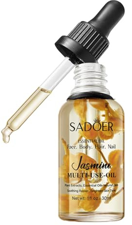 Jasmine Multi-Use Oil for Face, Body and Hair, Jasmine Oil Body Massage Oil for Massage Therapy Soothe, Hydrate & Nourish Skin, Hydrating Essential Oil Moisturizer for Women & Men