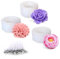 3 Stück Silikonform Blumen mit 50 Stück 8 cm Kerzenkern, Silikonformen Gießformen Muttertag Frühling Deko Rosen/Nelke/Pfingstrose, Kerzenformen zum Gießen, Silikonformen Kerzen, Muttertag Silikonform