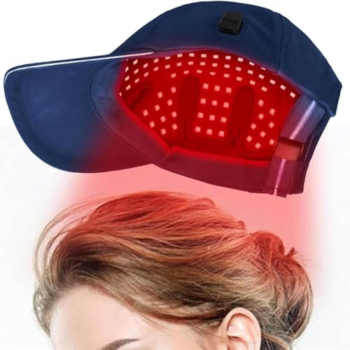 HYYKEJI Roter Lichttherapie-Hut, Ölkontroll-Haarwuchskappe, 160 Stück Lampenperlen, mit 15–30-Minuten-Timer, Wellenlänge 630 nm, 850 nm und 940 nm, für Männer und Frauen, Haarausfall