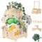 Wuciray Babyparty Geschenk mit Griff Wickelkorb mit Holzrädern Kinder Holz Holzkiste Babygeschenk Geschenkkorb Baby Korb Geschenk mit Dekorblättern Holzkleiderbügel und Engel-Tag Baby Shower Geschenk