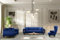 Bienne Furniture Couchgarnitur Queen 3+2+1 (Marineblau, 3-Sitzer + 3-Sitzer + Sessel)