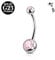 FunZing bauchnabelpiercing titan Silber,Titan 16mm Stablänge Bauchnabelpiercing für Frauen 1 Stück 14G Solid Titan Bauchnabel piercing Barbell Runde Rosa CZ Nabel Ringe für Body Piercing