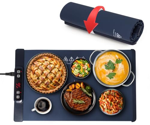 LEBURRY Plateau chauffant en silicone bleu foncé