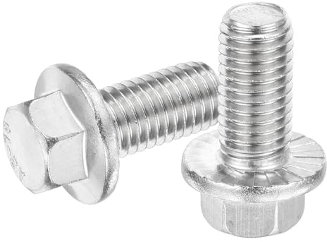 QUARKZMAN 25 Stück M12 x 25mm Sechskantschrauben mit geriffeltem Flansch, 304 Edelstahl Sechskopfschrauben mit Flansch für Haushalte, Maschinenwerkzeuge und DIY-Projekte, Silber