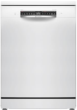 Bosch Freistehender Geschirrspüler 60 cm, Serie 4, SMS4HTW00E, Besteckkorb, Silence Programm - Extra leise spülen, Extra Trocknen, Hygienisch rein, Home Connect, Programmassistent, AquaStop, weiß