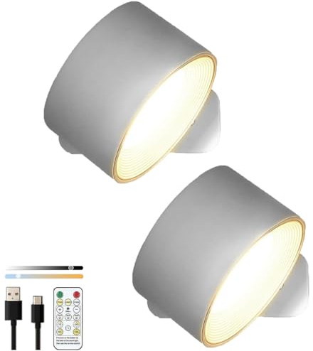 Lights of Sweden Wall Lights - 3 Color Temperatures, Lightsof Sweden Infinity Wall Lamp, Wall Mounted Sconces Rechargeable, Wall Mounted Battery Operated Light, Living Room Gadgets (2C)