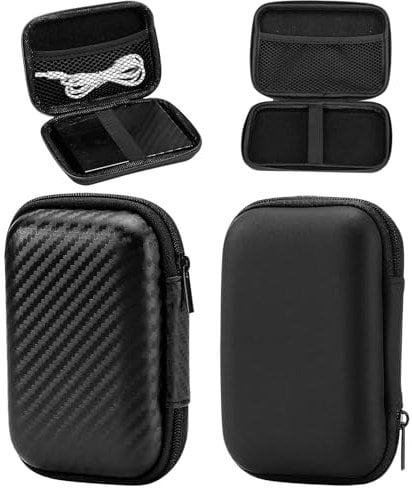 Auswalar 2PCS Hard Drive Case,Portable, Cable Organizer, Shockproof,Travel Power Bank Case,Multi-Function Storage for Small Electronics and Accessories