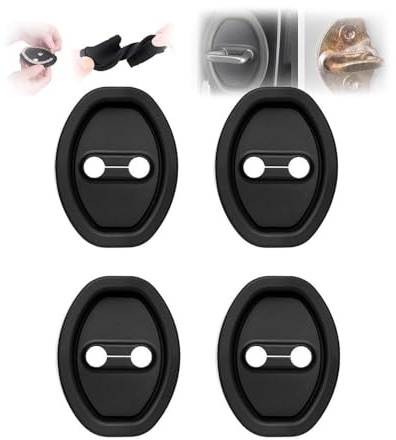 ASBHFC 4Pcs Silicone Car Door Lock Cover for Nissan Qashqai (J10 J11 J12 2006-2025 2026), Latch Protector Cap, Reduces Closing Noise & Buffers Impact, Vehicle Interior Accessory,Black-4pcs