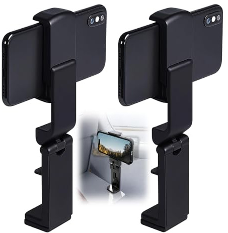 JinRuiCPeng 2 Pack Airplane in Flight Phone Holder, 360° Rotatable Travel Stand, Foldable Travel Phone Stand for Plane Seat and Tray Table, Hands-Free Flying and Holiday Travel Essentials, Adjustable