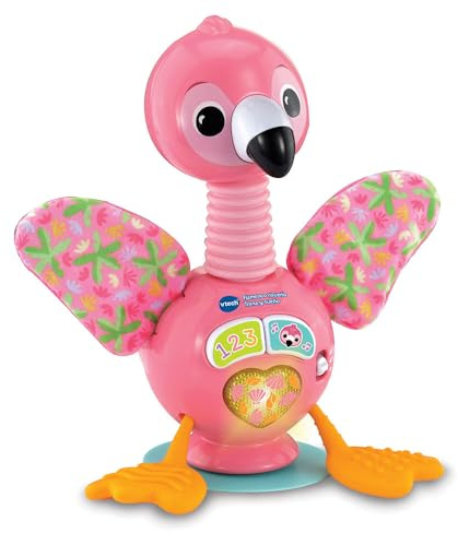 VTech-Baby Flamenco risueño Trona y sueño, Juguete para la Trona | Certificado CE + EN71, Juguete para bebés +6 meses, Botones interactivos y base de ventosa, Versión ESP