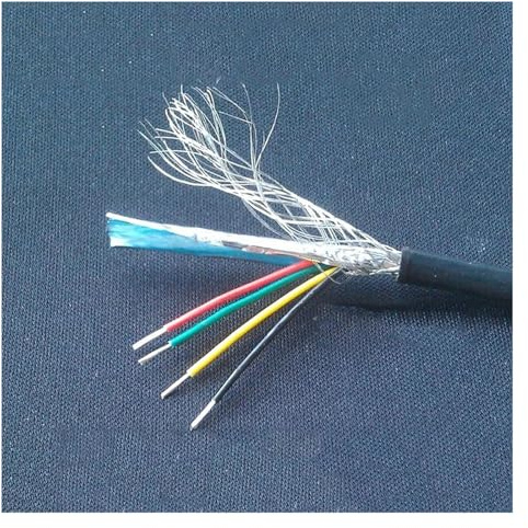 Cable de señal apantallado, RVVP Cable de señal blindado de 4 núcleos 28 AWG, negro, 50 m, UL