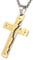 HZMAN Men's Stainless Steel Christ Jesus Crucifix Cross Necklace Lord's Prayer Pendant Necklace Jewelry Gift (Gold)