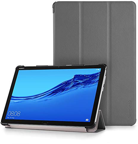 Simpeak Hülle Kompatibel für Huawei Mediapad M5 Lite 10 Zoll, Ultra Dünn mit Standfunktion Kompatibel mit Mediapad M5 Lite Schutzhülle Case - Grau