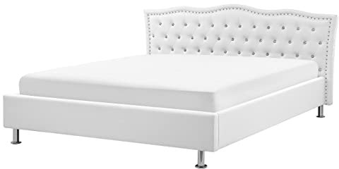 Beliani Stilvolles Doppelbett 160x200 cm weiß Metz