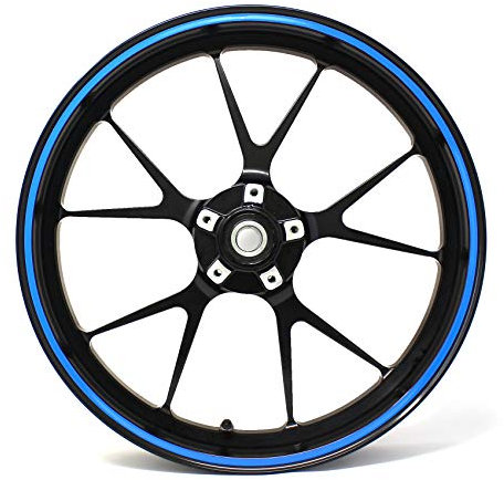 Felgenrandaufkleber Felgenrand Stripes Breite 7mm Matt Glanz Carbon mit Montagetool 16 17 18 19 Zoll Zubehör für Auto Motorrad Felgen Aufkleber (Azurblau)