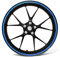 Felgenrandaufkleber Felgenrand Stripes Breite 7mm Matt Glanz Carbon mit Montagetool 16 17 18 19 Zoll Zubehör für Auto Motorrad Felgen Aufkleber (Azurblau)