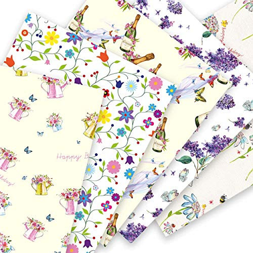 Geschenkpapier für jeden Tag, 500 x 700 mm, 2 Bögen mit je 5 Designs, Bienen und Blasen, 10 Stück