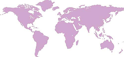 Skins4u Wandtattoo Weltkarte Wandaufkleber Wandbild Wohnzimmer Büro 220x114cm flieder