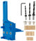 41 Stück Lochschablone, Set mit gerader Bohrung aus Holz 6/8/10 mm, Schablonen für Tischlerei mit geradem Loch, tragbares Bohrwerkzeug, Schablonen für Holzbolzen (blau)