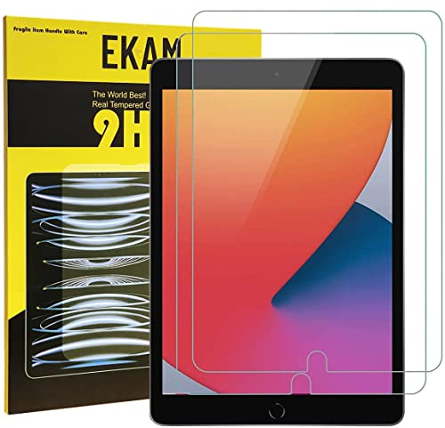 Displayschutzfolie für iPad 10.2 2021, iPad 9 (10.2 Zoll, Modell 2021, 9. Generation), gehärtetes Glas, 2 Stück