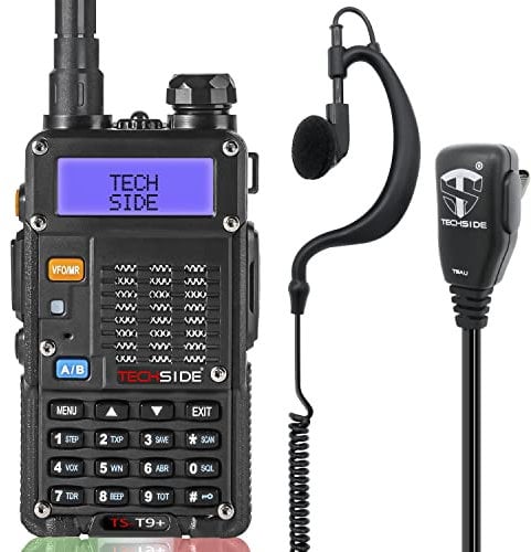 TECHSIDE MOD. POTENTE 8W | Tri-Power | Radio TS-T9+ Dual Band Vhf/Uhf | COMPATIBILE BAOFENG canali PREINSTALLATI MIDLAND G7 Pro G9 TI-F8+ PMR446 LPD SoftAir Vigilanza